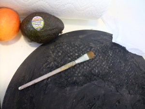 Closeup, texture achieved using a net fruit bag and wrinkled tissue paper.