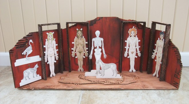 "God As The Artist"; bristol board, ink, acrylic, corrugated cardboard