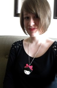 Look! She even has a hair bow. What could be better?