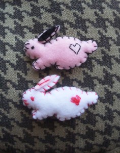 Plush hair clips perfect for Easter - bunnies, strawberries, little birds, and more on etsy!