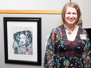 Requisite goofy, awkward picture in front of my art