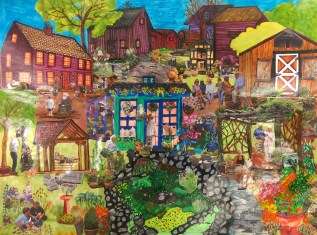 My student Nancy's awesome mixed media piece, SOLD opening night of the show! :)