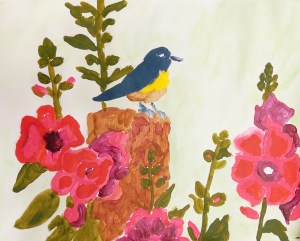 Acrylic and Watercolor Spring Painting
