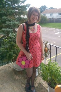 Ready to go! I'd been dying for an outfit to wear that Betsey Johnson purse with - half off baby! (Which is literally the only way I'd ever bother with a designer purse) The retro barbie look got me.